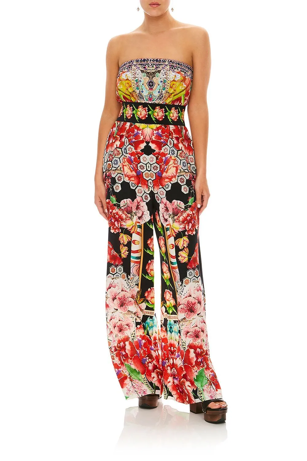 STRAPLESS JUMPSUIT WITH JKT BELT PAINTED LAND