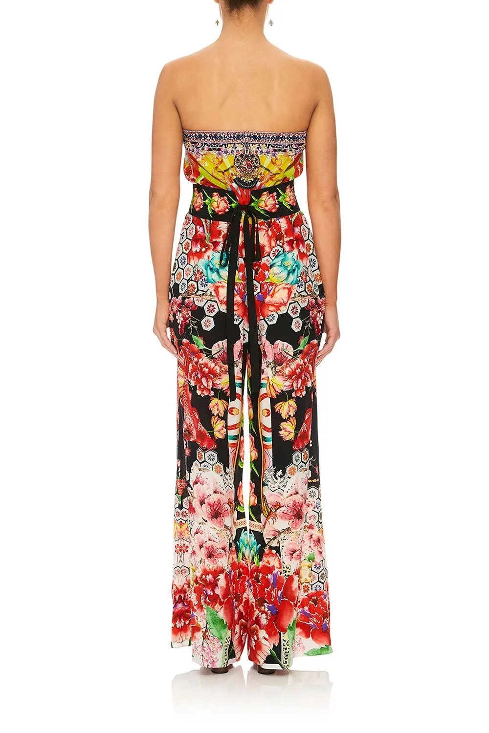 STRAPLESS JUMPSUIT WITH JKT BELT PAINTED LAND