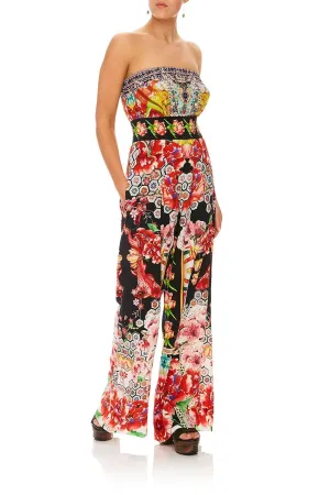 STRAPLESS JUMPSUIT WITH JKT BELT PAINTED LAND