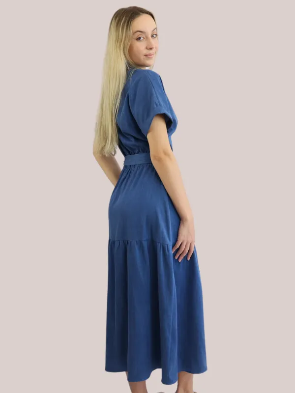 Tencel denim Wrap Front Dress