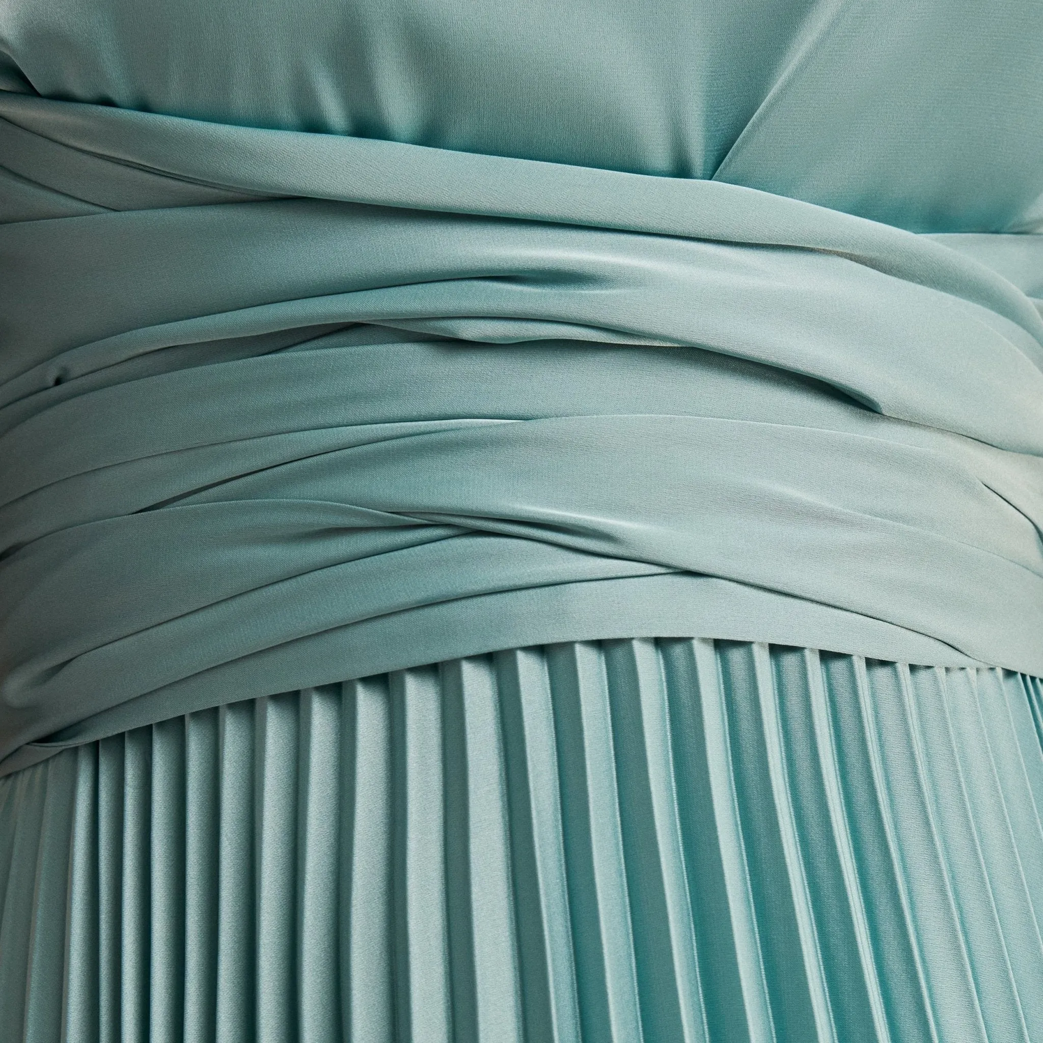 Turquoise Wrap Sleeveless Midi Dress