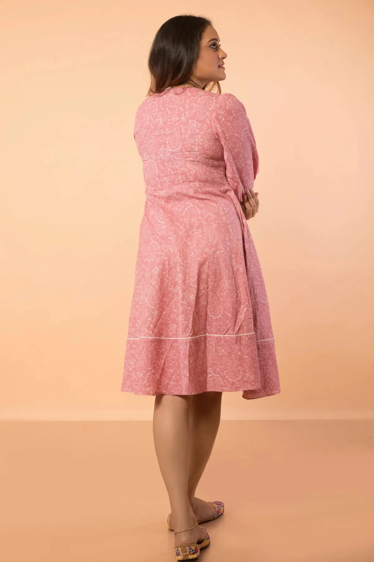 Umbrella Flared Rose Pink Dress