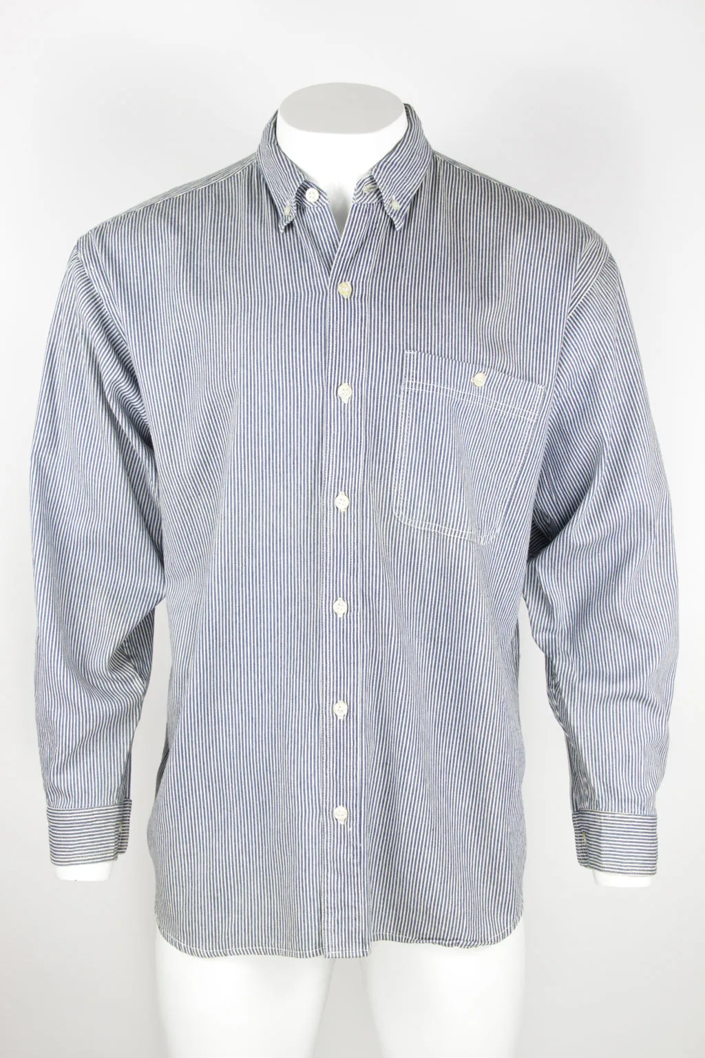 US Vintage striped denim shirt  - L