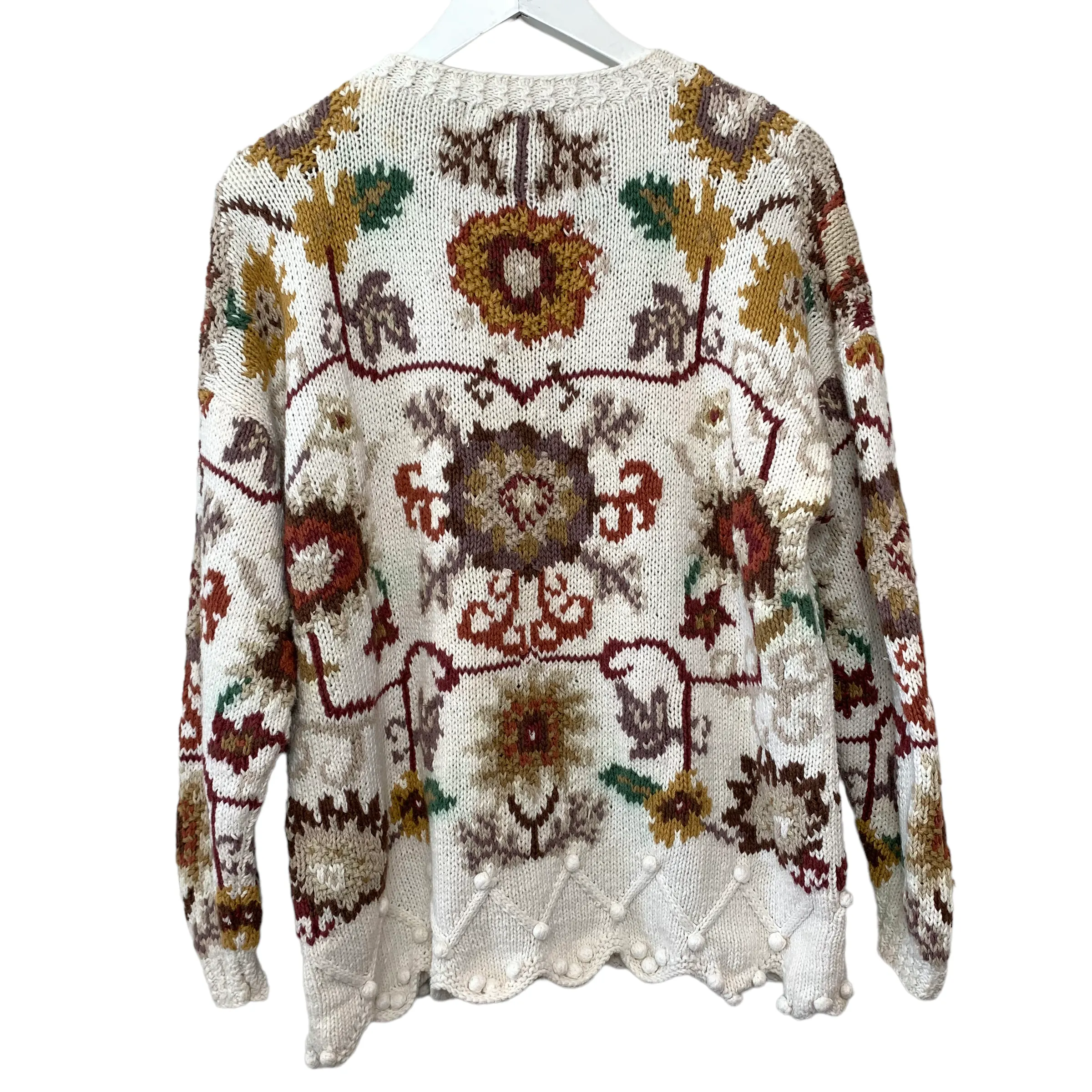 Vintage 90s Tiara Chunky Knit Sweater Earth Tones Large