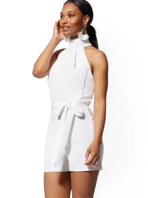 White Halter Romper
