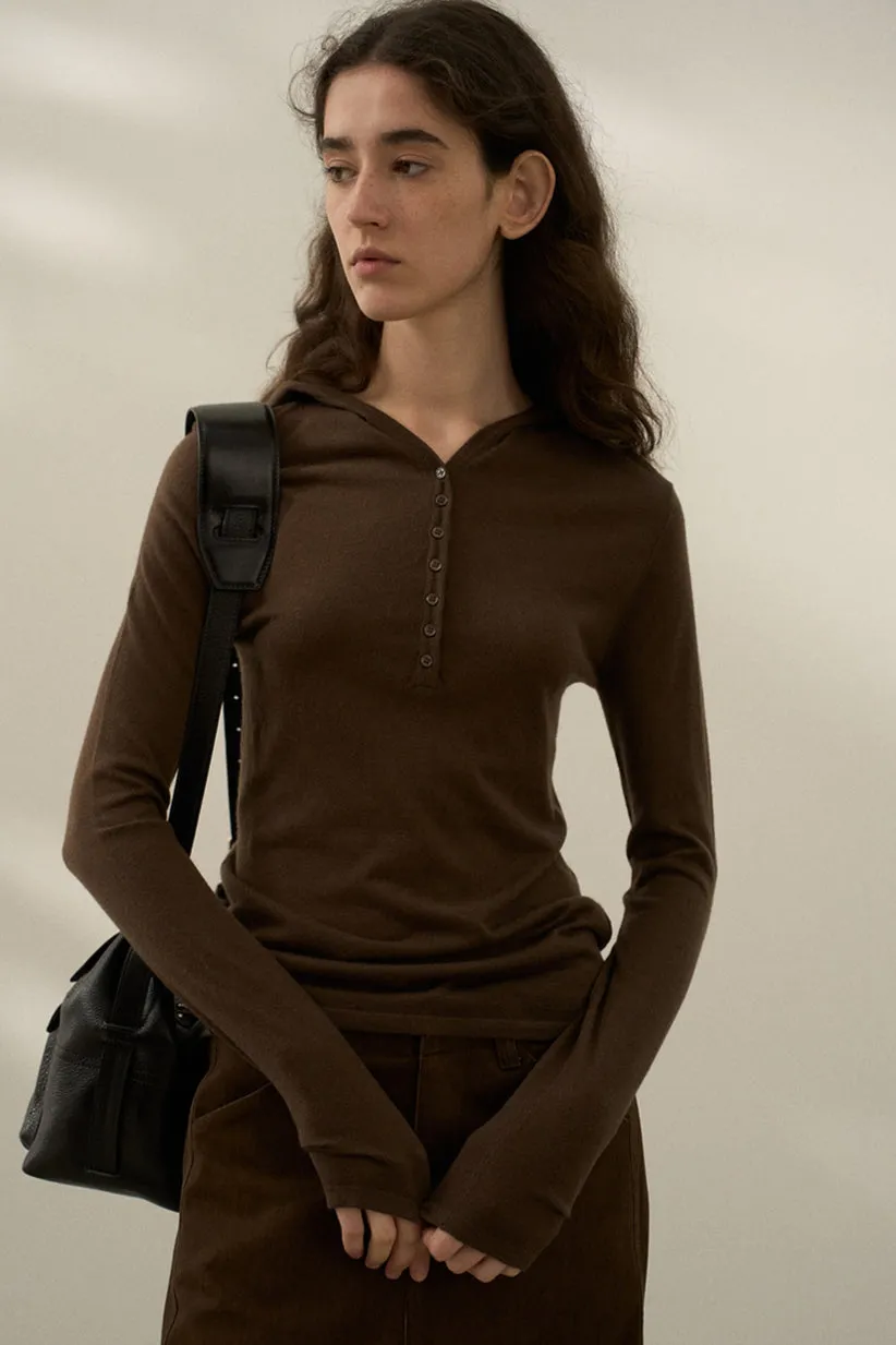 Wool containing soft hoodie knitwear | 3 color